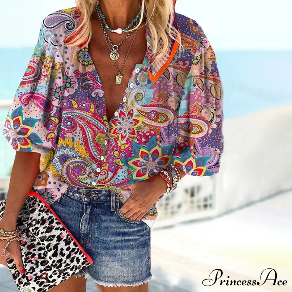 Colorful In Abstract Blouse Design Blouses