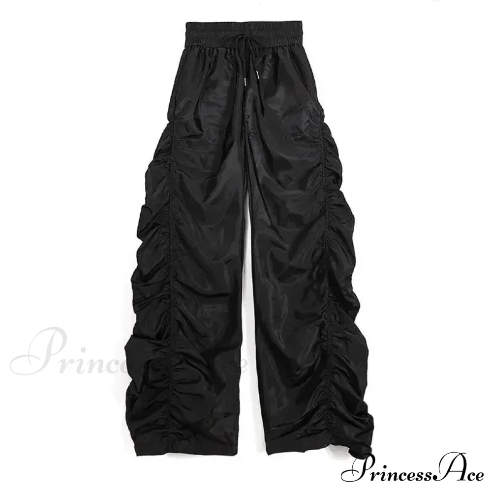 Comfortable Black Baggy High-Waist Halloween Pants / S