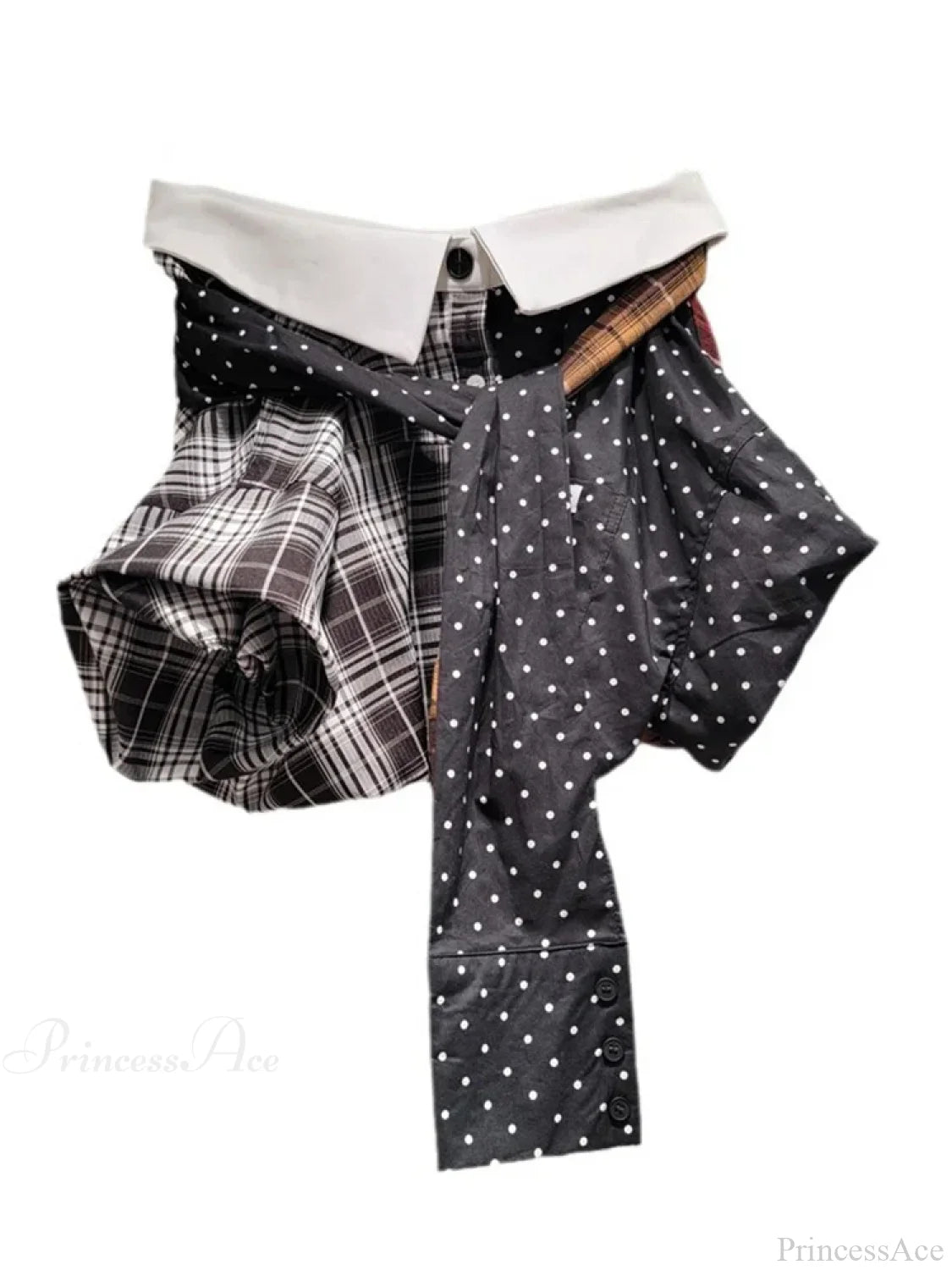 Contrast Plaid Bandage Mini Skirt