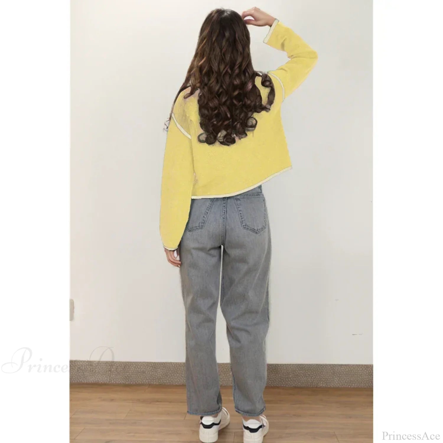 Contrast Stitching Long Sleeve Button Cardigan