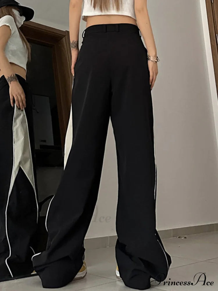 Contrasting Short Graceful Sleeve Crop Top Wide Leg Pants