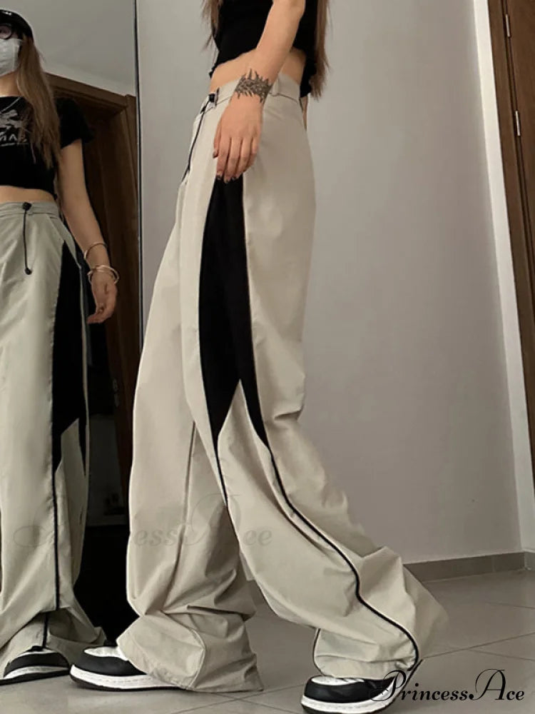 Contrasting Short Graceful Sleeve Crop Top Wide Leg Pants