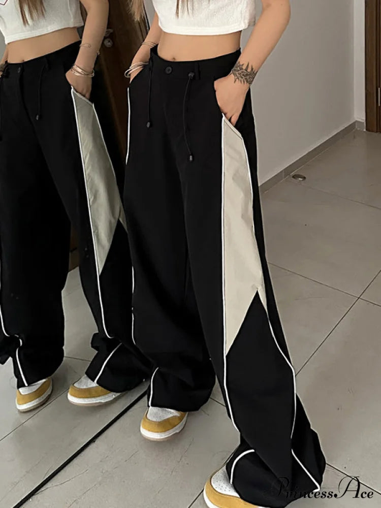 Contrasting Short Graceful Sleeve Crop Top Wide Leg Pants