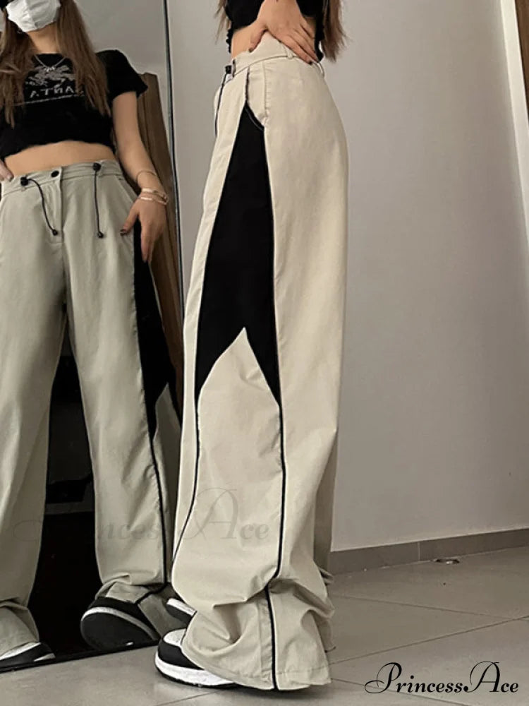 Contrasting Short Graceful Sleeve Crop Top Wide Leg Pants