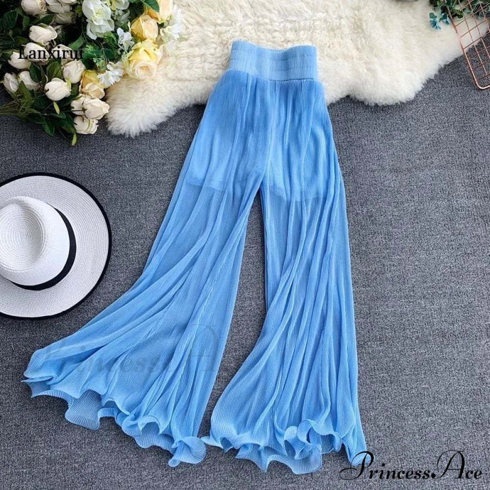 Cool High Waist Pleated Pants