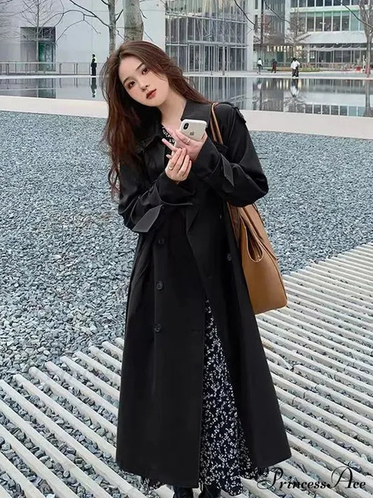 Cool Long Trench Removable Sailor Collar Pockets Belt Runway Fashion Luxury Designer Stylish Coat