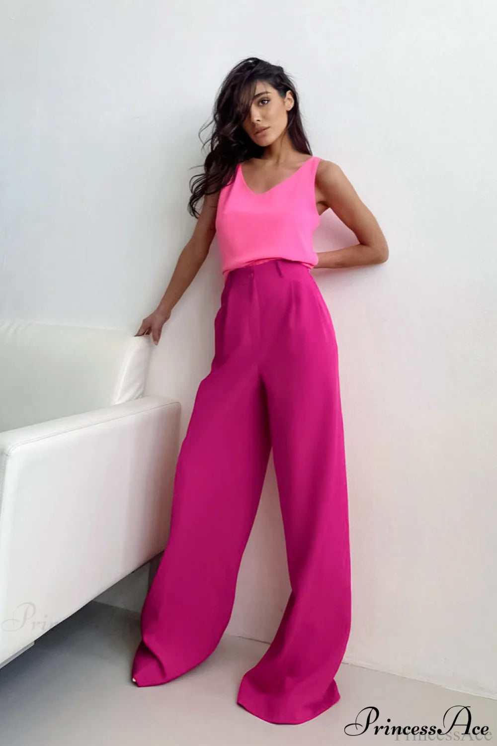 Cooling Silk Wide Leg Casual Pants