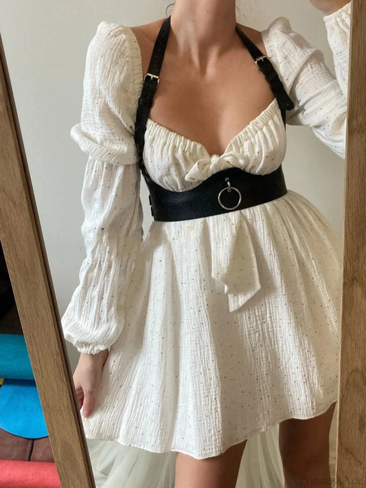 Corporeal Gothic Harness Leather Chain Belt Black