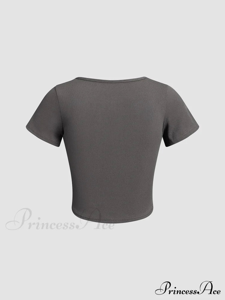 Corset Square Graceful Neck Shirt T-Shirts