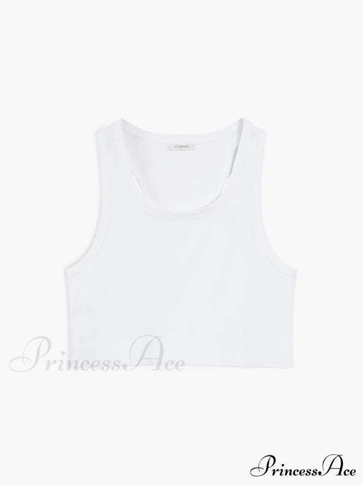 Cotton Blends Graceful Cropped Tank Top Tops & Camis