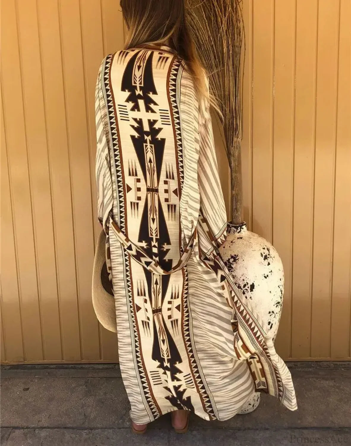 Cotton Ethnic Print Kimono Cardigan Boho Beach Cover up bohocoverup-250126