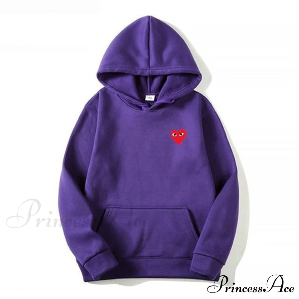 Cotton Heart-Eye Printed Fall/Winter Casual Hoodies C / S Sweatshirts & Hoodies-L