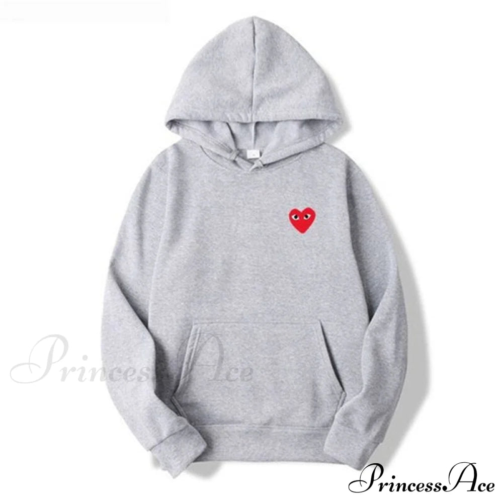 Cotton Heart-Eye Printed Fall/Winter Casual Hoodies E / S Sweatshirts & Hoodies-L