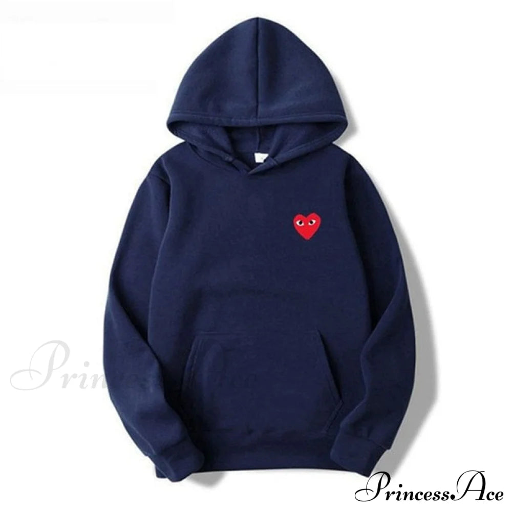 Cotton Heart-Eye Printed Fall/Winter Casual Hoodies F / S Sweatshirts & Hoodies-L