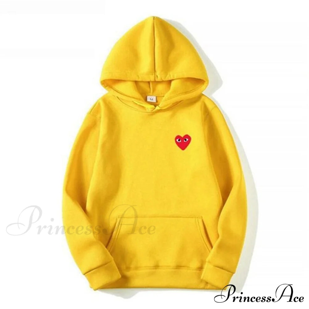 Cotton Heart-Eye Printed Fall/Winter Casual Hoodies I / S Sweatshirts & Hoodies-L