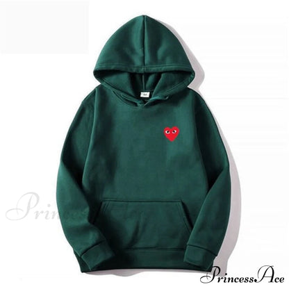 Cotton Heart-Eye Printed Fall/Winter Casual Hoodies J / S Sweatshirts & Hoodies-L