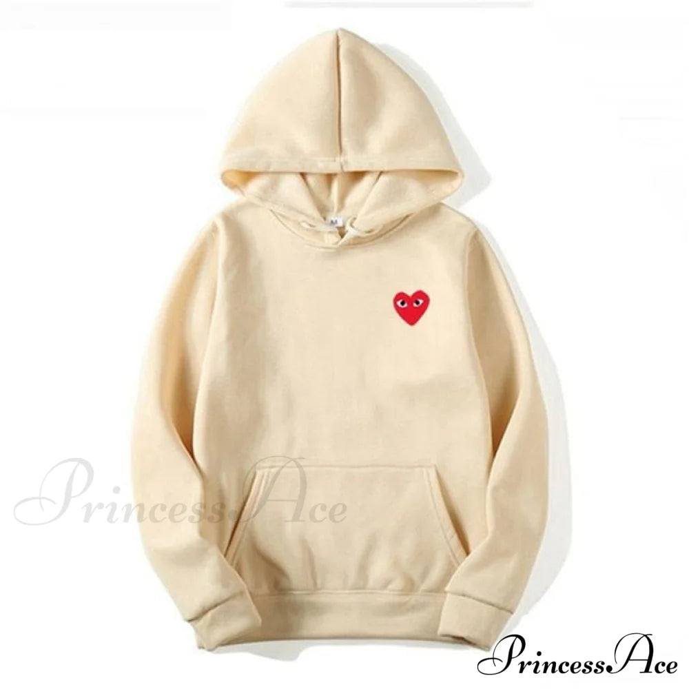 Cotton Heart-Eye Printed Fall/Winter Casual Hoodies L / S Sweatshirts & Hoodies-L