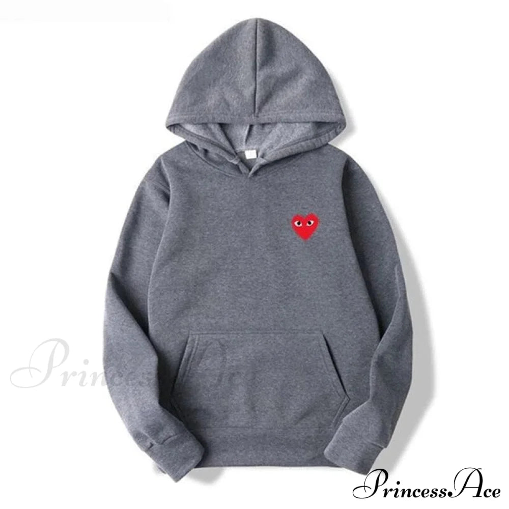 Cotton Heart-Eye Printed Fall/Winter Casual Hoodies Sweatshirts & Hoodies-L