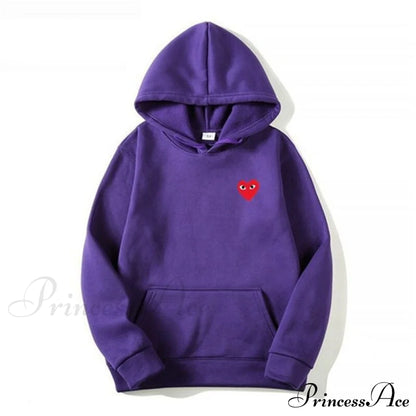 Cotton Heart-Eye Printed Fall/Winter Casual Hoodies Sweatshirts & Hoodies-L