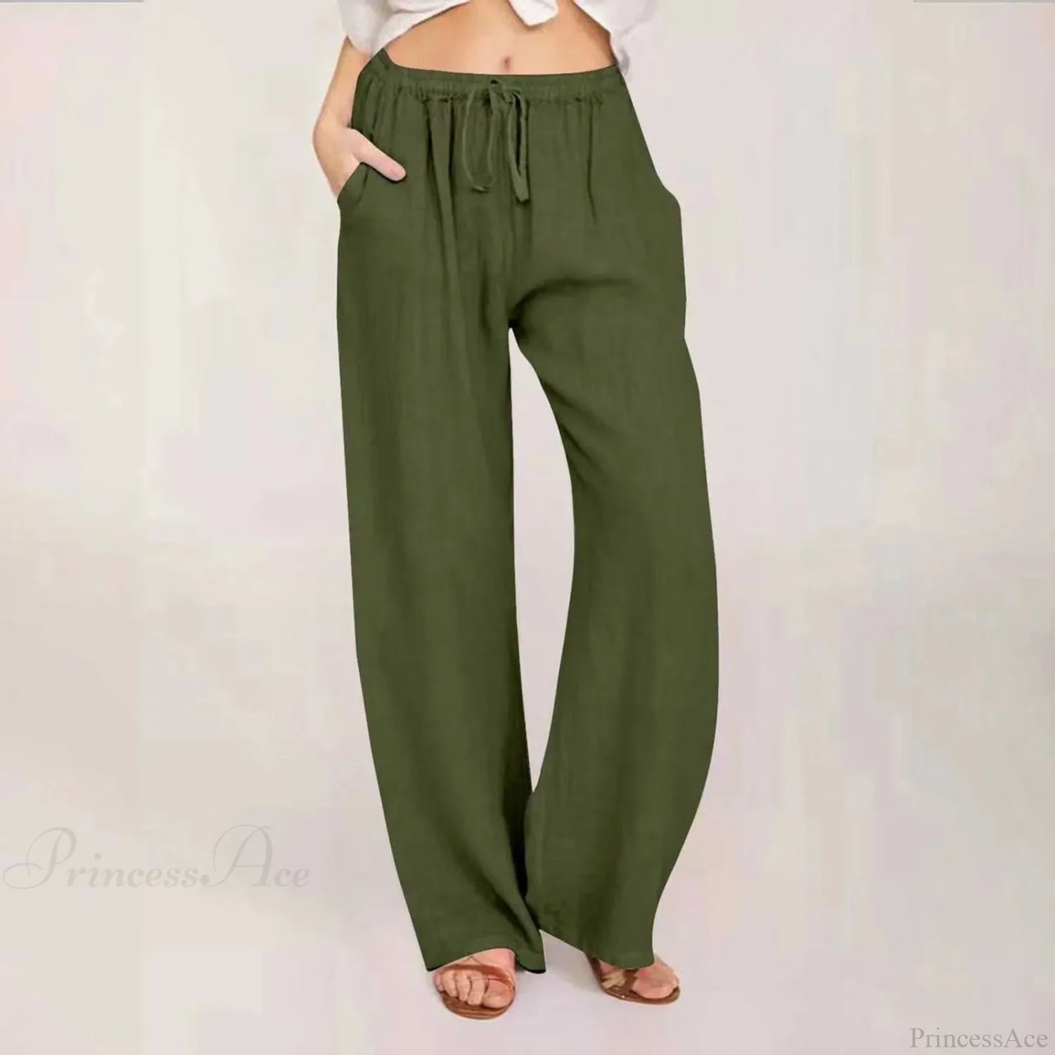 Cotton Linen Palazzo Wide Leg Pants AG / S