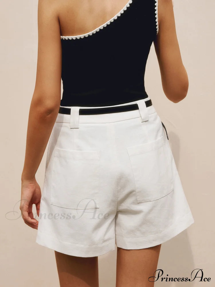 Cotton & Linen Trendy Casual Shorts Without Belt