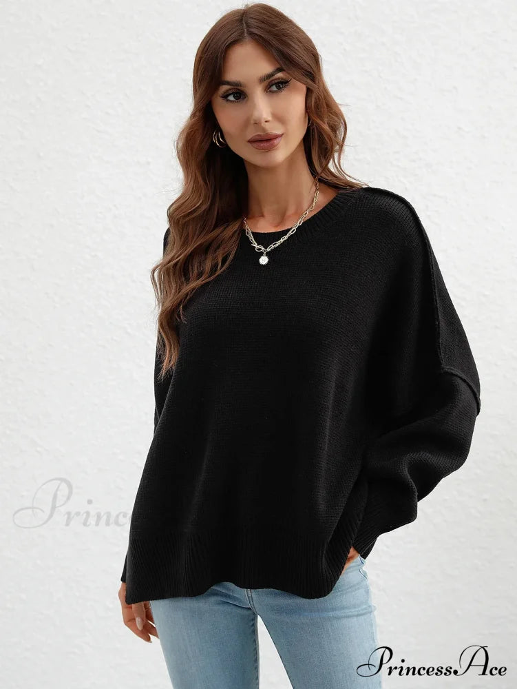 Cozy Stylish Elegant Chic Casual Comfortable Soft Warm Sweater Black / S Sweaters-L