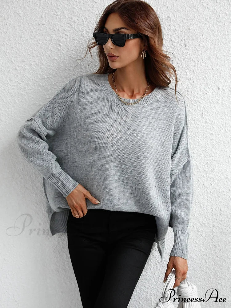 Cozy Stylish Elegant Chic Casual Comfortable Soft Warm Sweater Dark Gray / S Sweaters-L