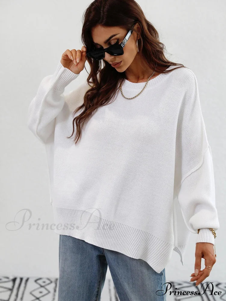 Cozy Stylish Elegant Chic Casual Comfortable Soft Warm Sweater White / S Sweaters-L