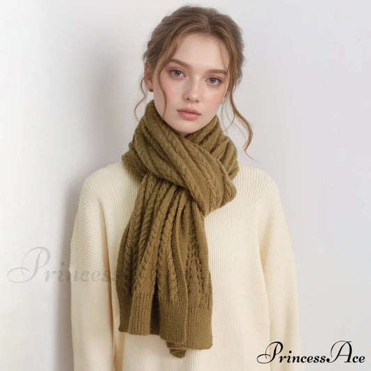 Cozy Warm Stylish Elegant Trendy Modern Soft Comfortable Knitted Scarf Mustard Yellow