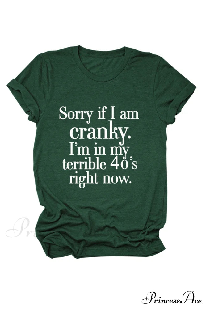 Cranky Patterned T-Shirt Dark Green / S Tees