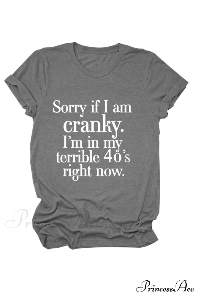 Cranky Patterned T-Shirt Dark Grey / S Tees