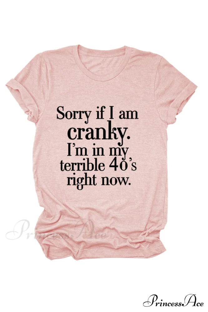 Cranky Patterned T-Shirt Pink / S Tees