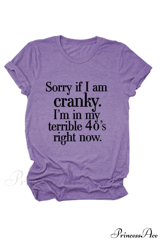 Cranky Patterned T-Shirt Purple / S Tees