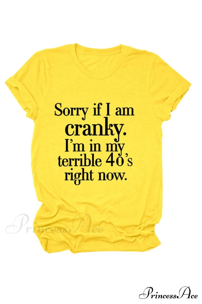 Cranky Patterned T-Shirt Yellow / S Tees