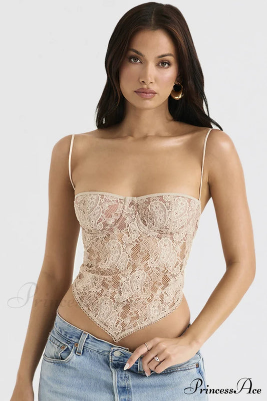 Cream Paisley Lace Top | Dress In Beauty