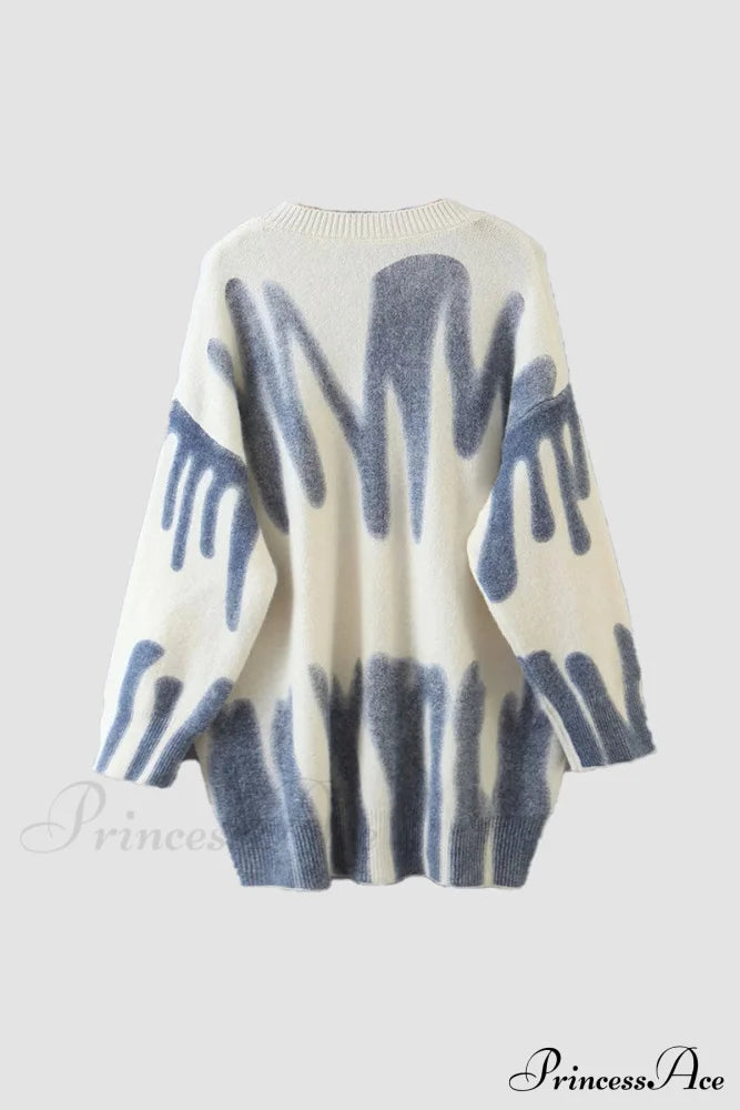 Crew Neck Jumper With Pattern Sweaters-L