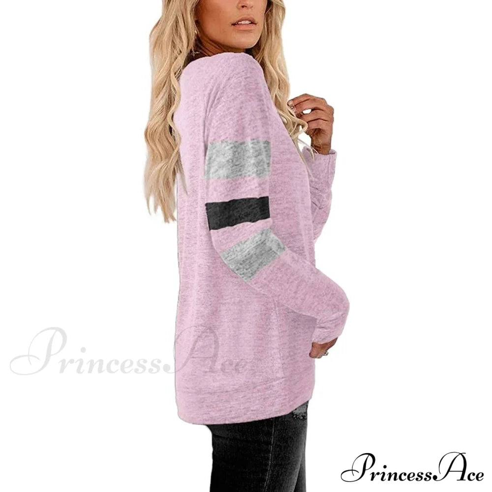 Crewneck Long Sweaters Tunic Women’s Sweatshirts Arm Tops