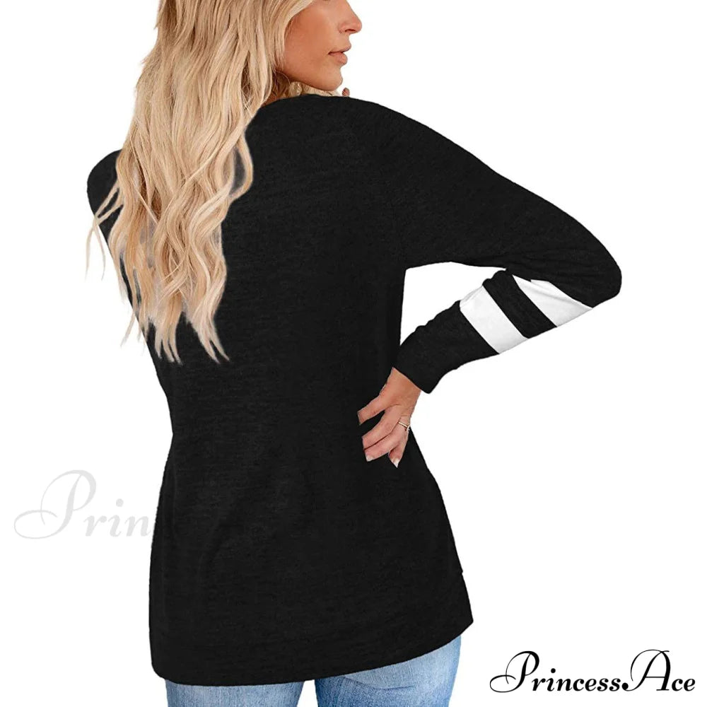 Crewneck Long Sweaters Tunic Women’s Sweatshirts Arm Tops