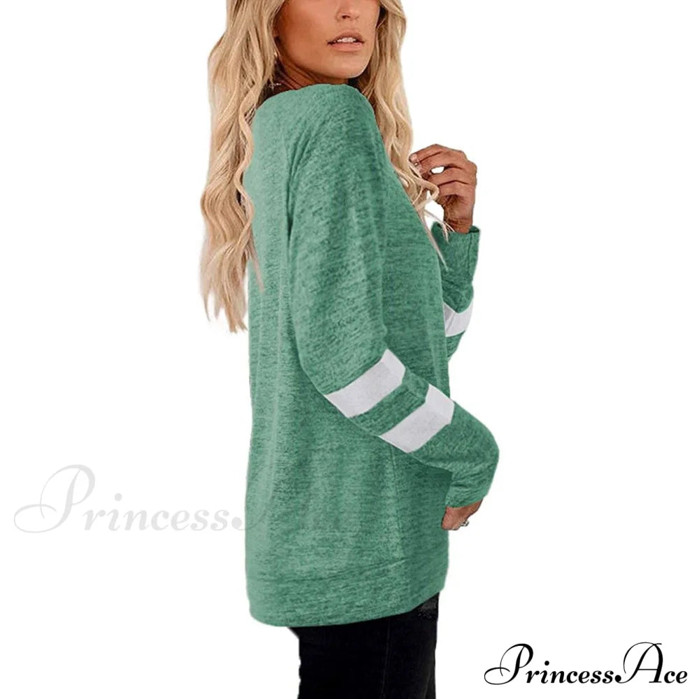 Crewneck Long Sweaters Tunic Women’s Sweatshirts Arm Tops