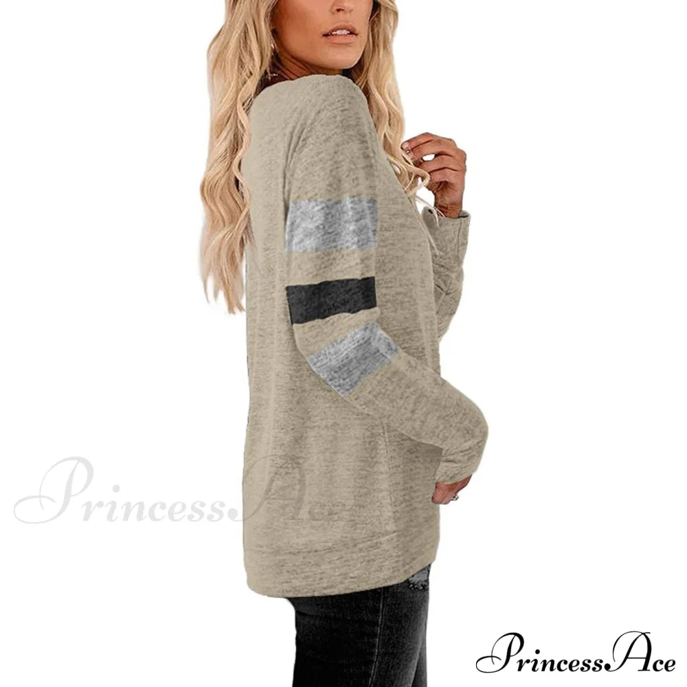 Crewneck Long Sweaters Tunic Women’s Sweatshirts Arm Tops