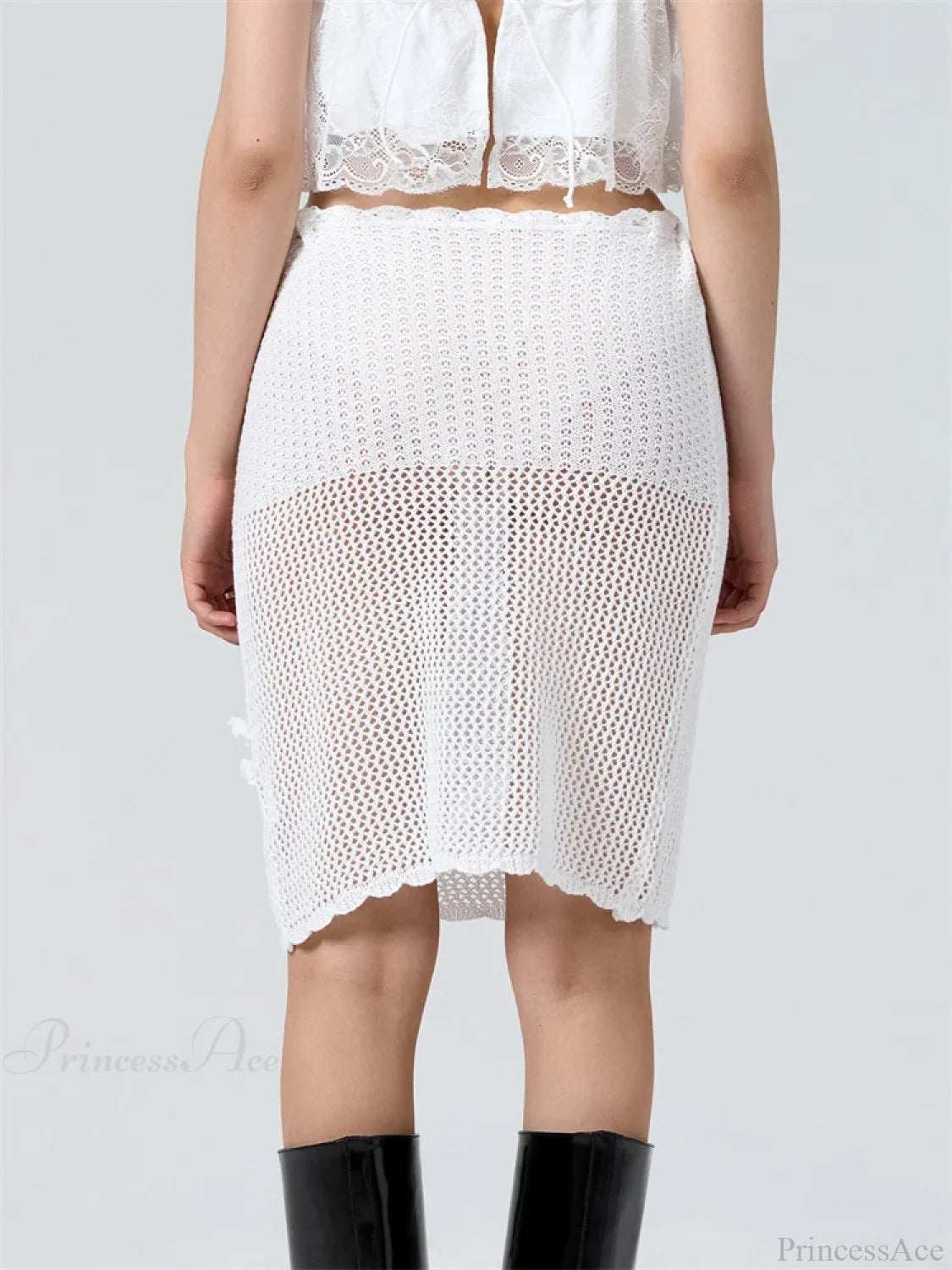 Crochet 3D Flower Patchwork Skirt skirts-250223