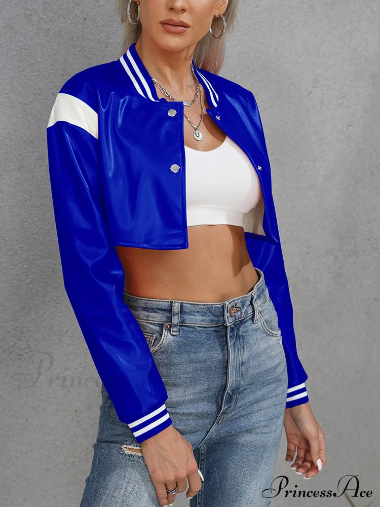 Crop Letter Graphic Trendy Raglan Sleeve Tee Blue / S Coats & Jackets