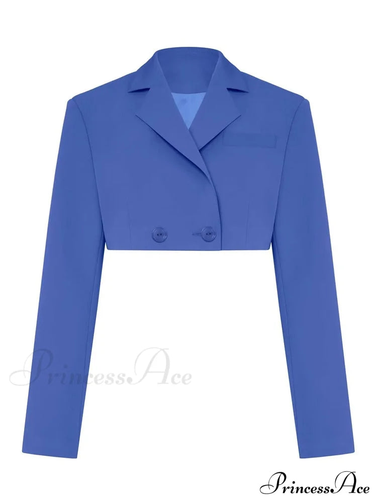 Cropped Blazer And Pleated Mini Skirt Set Free From Label