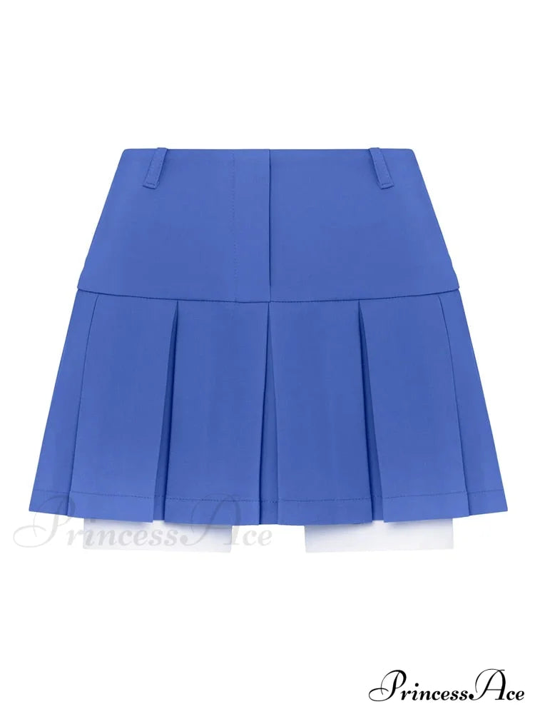 Cropped Blazer And Pleated Mini Skirt Set Free From Label