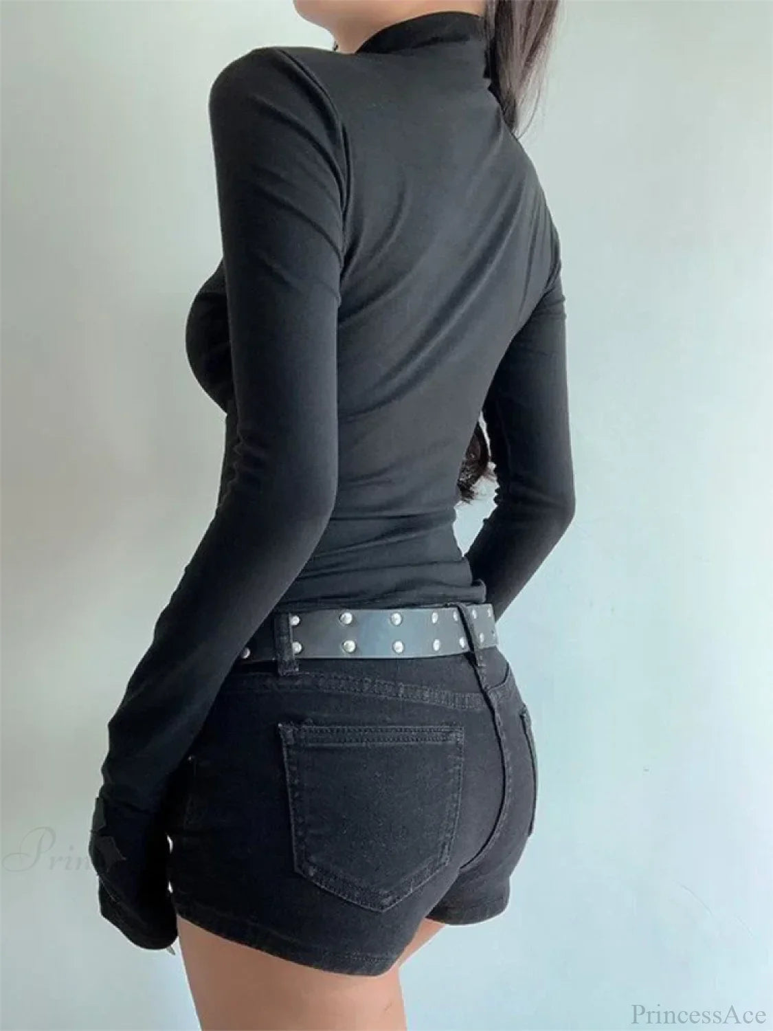 Cross High-neck Knit Top