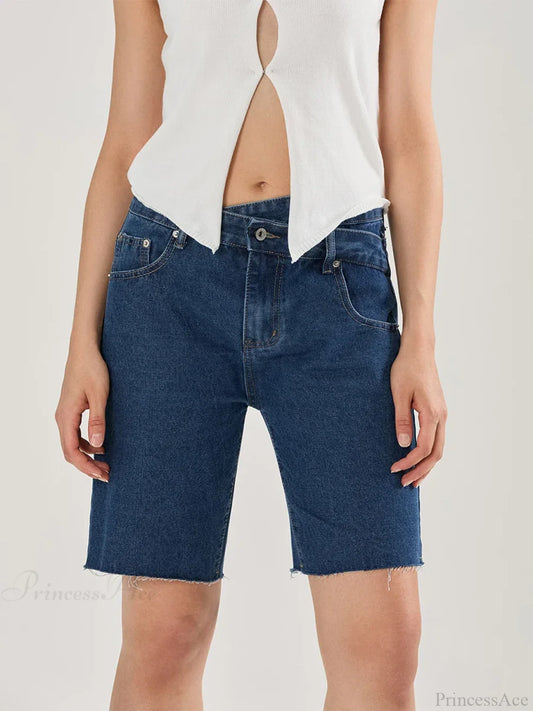 Crossover Asymmetrical Denim Short Blue / S short-250223