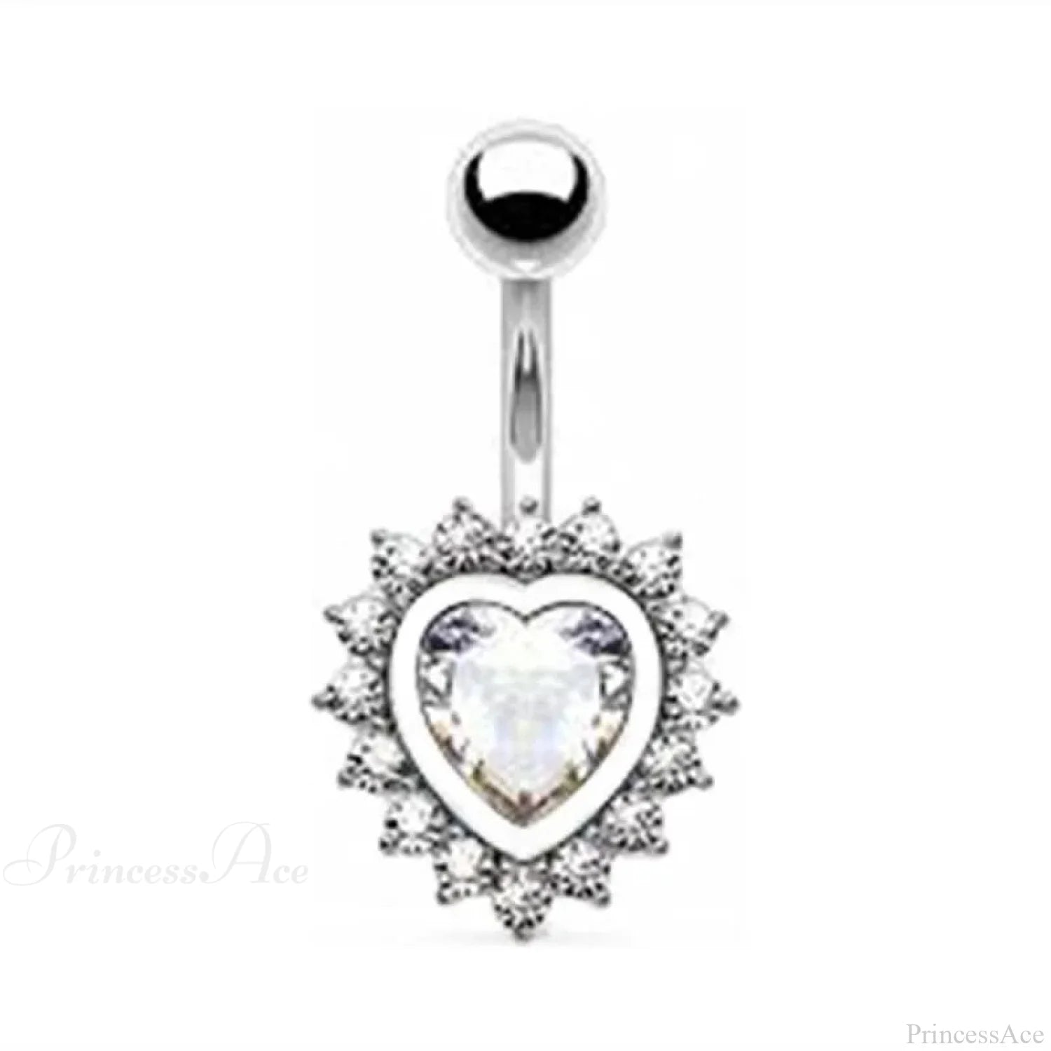 Crystal Dangle Gothic Belly Ring Style3 White
