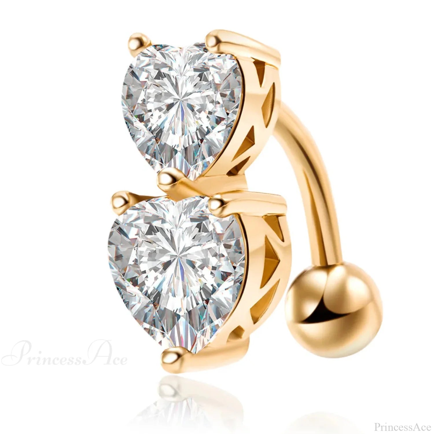 Crystal Dangle Gothic Belly Ring Style4 Gold