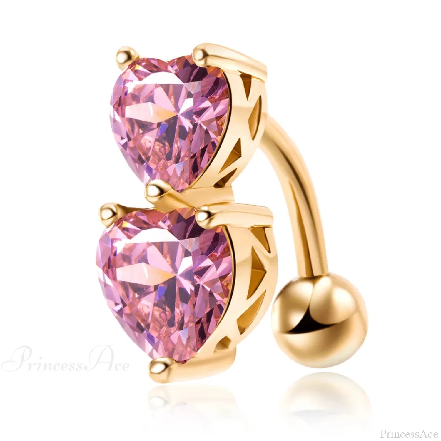 Crystal Dangle Gothic Belly Ring Style4 Pink