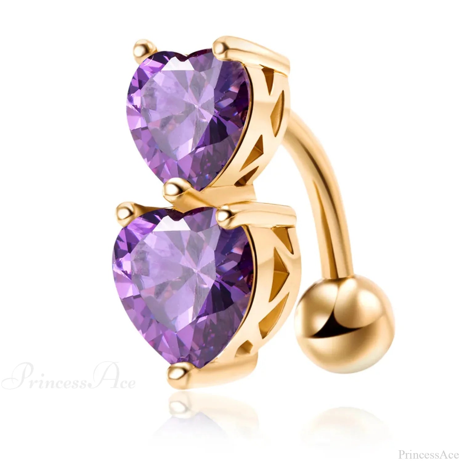 Crystal Dangle Gothic Belly Ring Style4 Purple